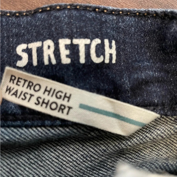 Garage Retro High Waist Distressed Denim Jean Shorts Women’s 01 Stretch - Picture 4 of 8